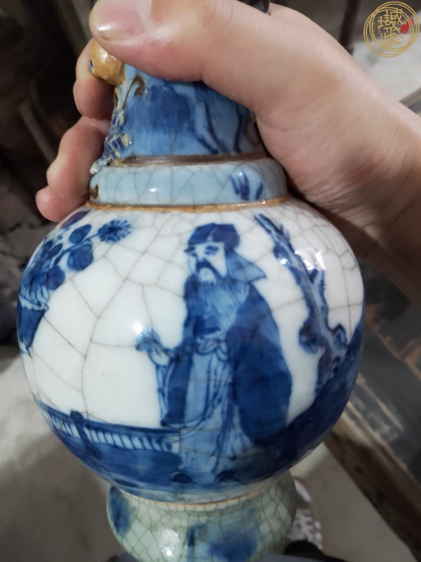 古玩陶瓷三色釉四愛圖瓶真品鑒賞圖