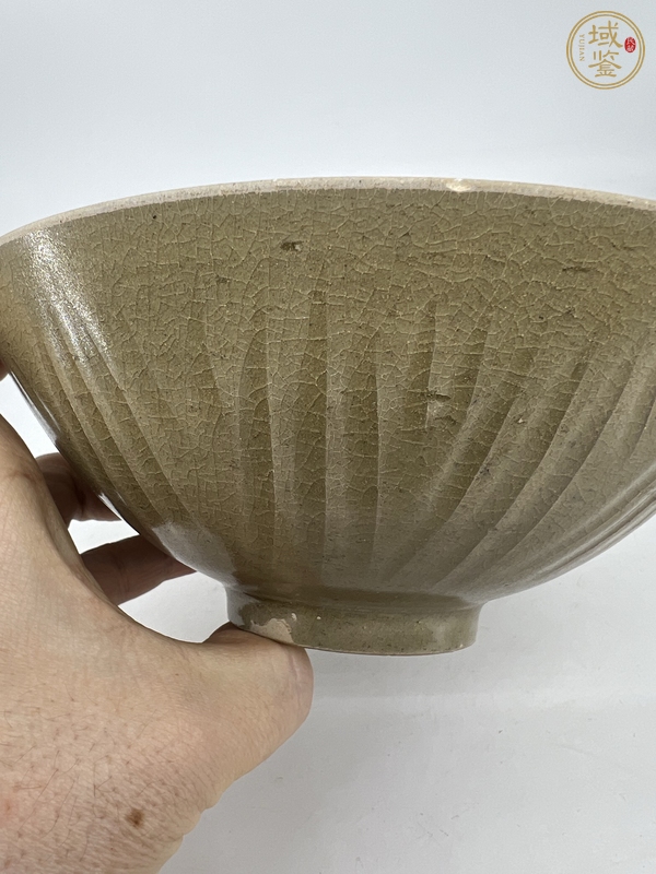 古玩陶瓷宋代 珠光青瓷斗笠盞真品鑒賞圖