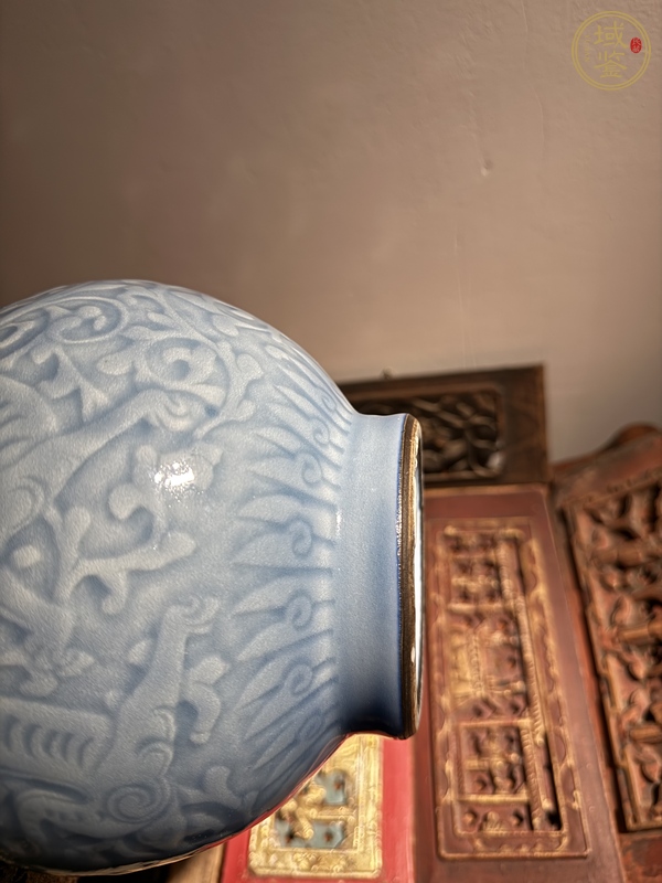 古玩藍釉花間龍紋瓶真品鑒賞圖