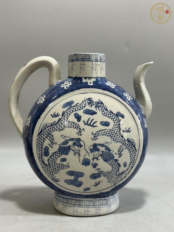 古玩陶瓷青花龍紋壺真品鑒賞圖
