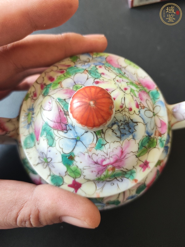 古玩陶瓷民國(guó)細(xì)路粉彩百花壺真品鑒賞圖