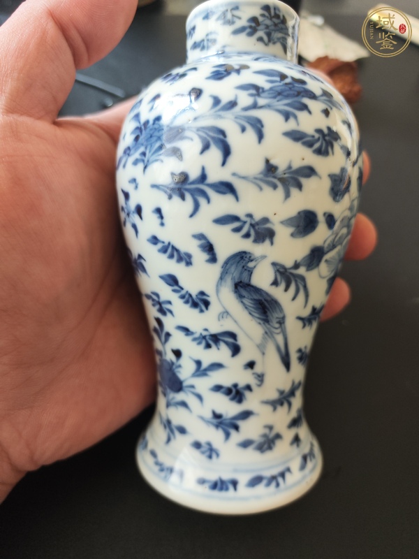 古玩光緒青花花鳥瓶真品鑒賞圖