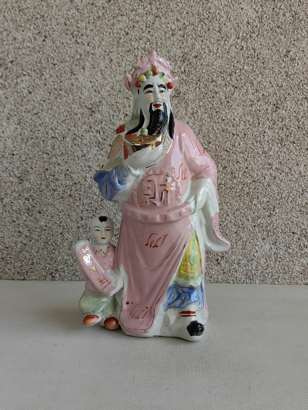 古玩陶瓷粉彩財神造像拍賣，當前價格398元