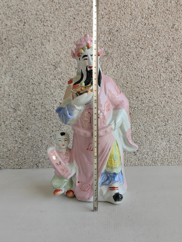 古玩陶瓷粉彩財神造像拍賣，當前價格398元