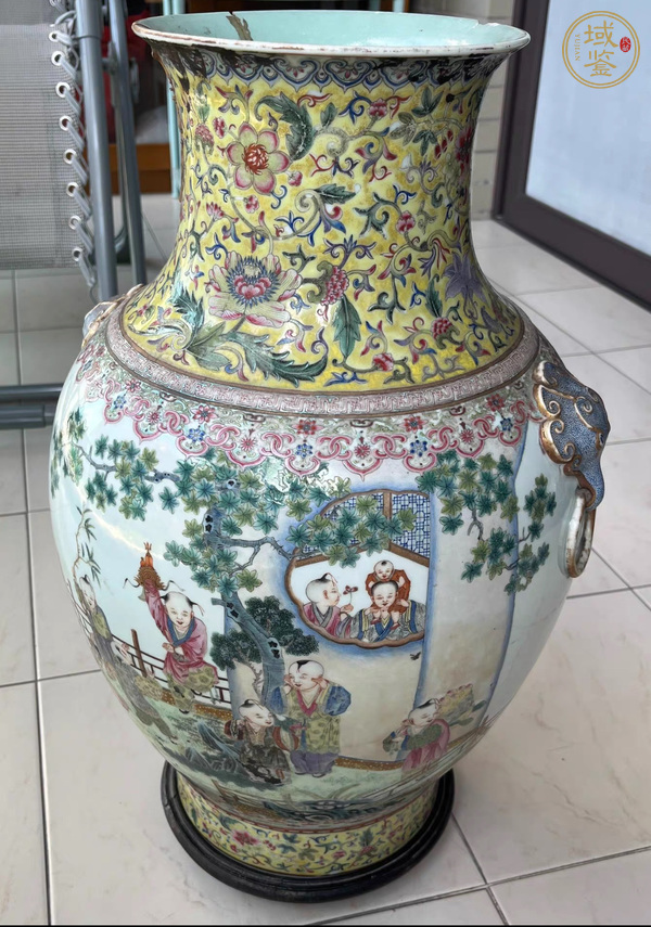 古玩嬰戲紋雙鋪首尊真品鑒賞圖