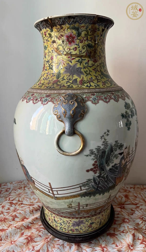 古玩陶瓷嬰戲紋雙鋪首尊真品鑒賞圖