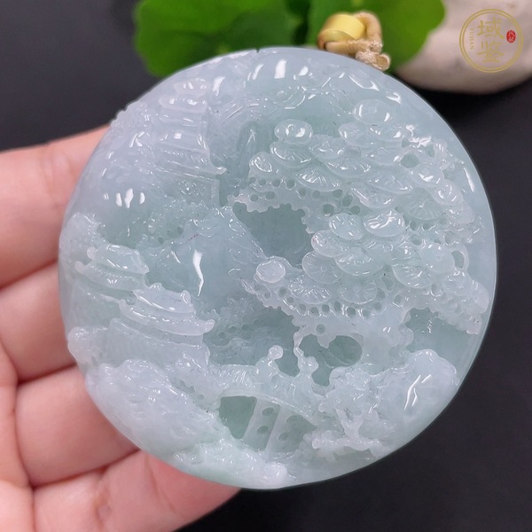 古玩玉器天然翡翠牌真品鑒賞圖