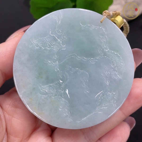 古玩玉器天然翡翠牌真品鑒賞圖