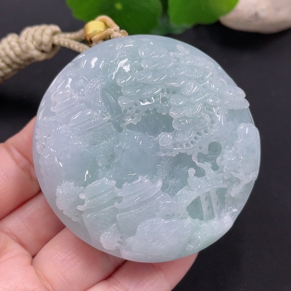 古玩玉器天然翡翠玉墜或者做把件(帶翡翠鑒定證書)拍賣，當(dāng)前價(jià)格1580元