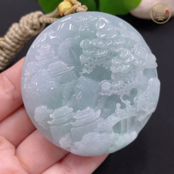 古玩玉器天然翡翠牌真品鑒賞圖
