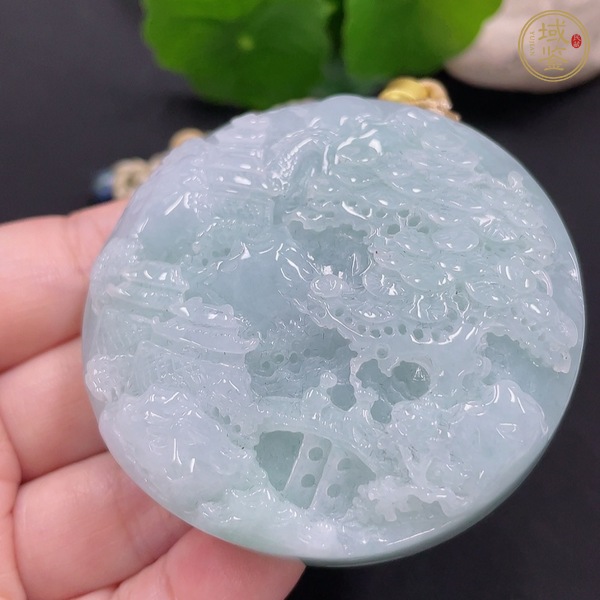 古玩玉器天然翡翠牌真品鑒賞圖