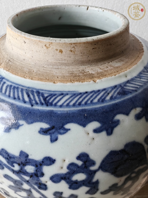 古玩陶瓷花卉紋青花罐真品鑒賞圖