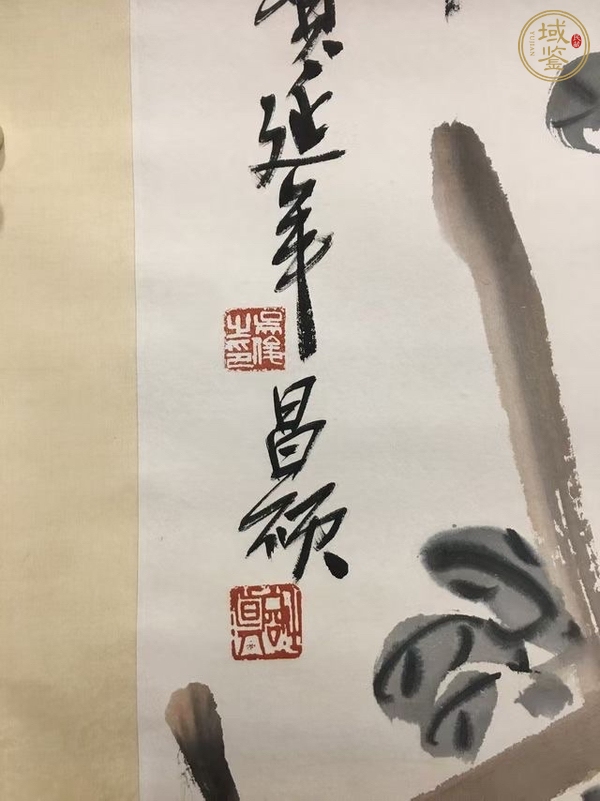 古玩字畫菊石圖真品鑒賞圖