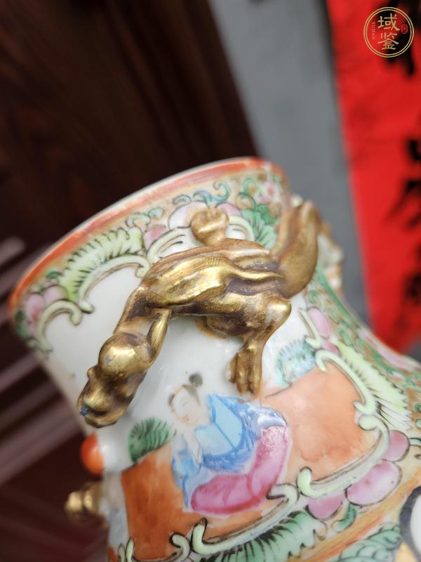 古玩陶瓷廣彩人物故事蓋瓶真品鑒賞圖