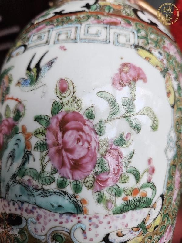 古玩陶瓷廣彩人物故事蓋瓶真品鑒賞圖