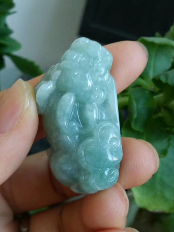 古玩玉器天然翡翠貔貅掛件拍賣，當(dāng)前價(jià)格328元