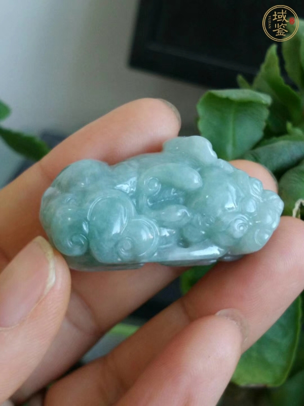 古玩玉器天然翡翠貔貅掛件真品鑒賞圖