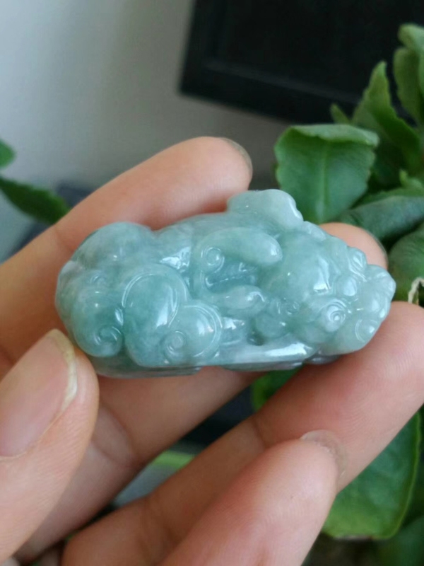 古玩玉器天然翡翠貔貅掛件拍賣，當(dāng)前價(jià)格328元