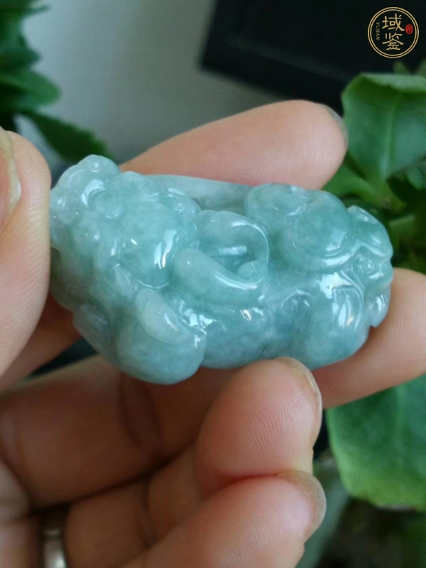 古玩玉器天然翡翠貔貅掛件真品鑒賞圖