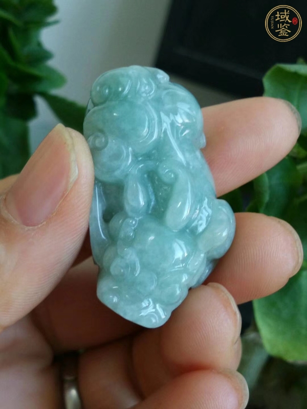 古玩玉器天然翡翠貔貅掛件真品鑒賞圖