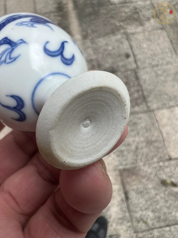 古玩陶瓷青花龍紋高足杯真品鑒賞圖