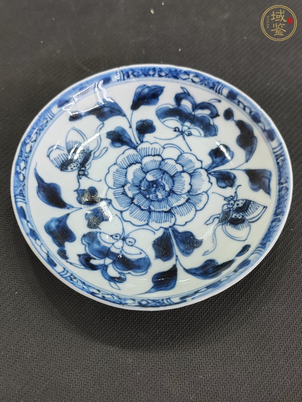 古玩陶瓷青花花卉紋盤真品鑒賞圖