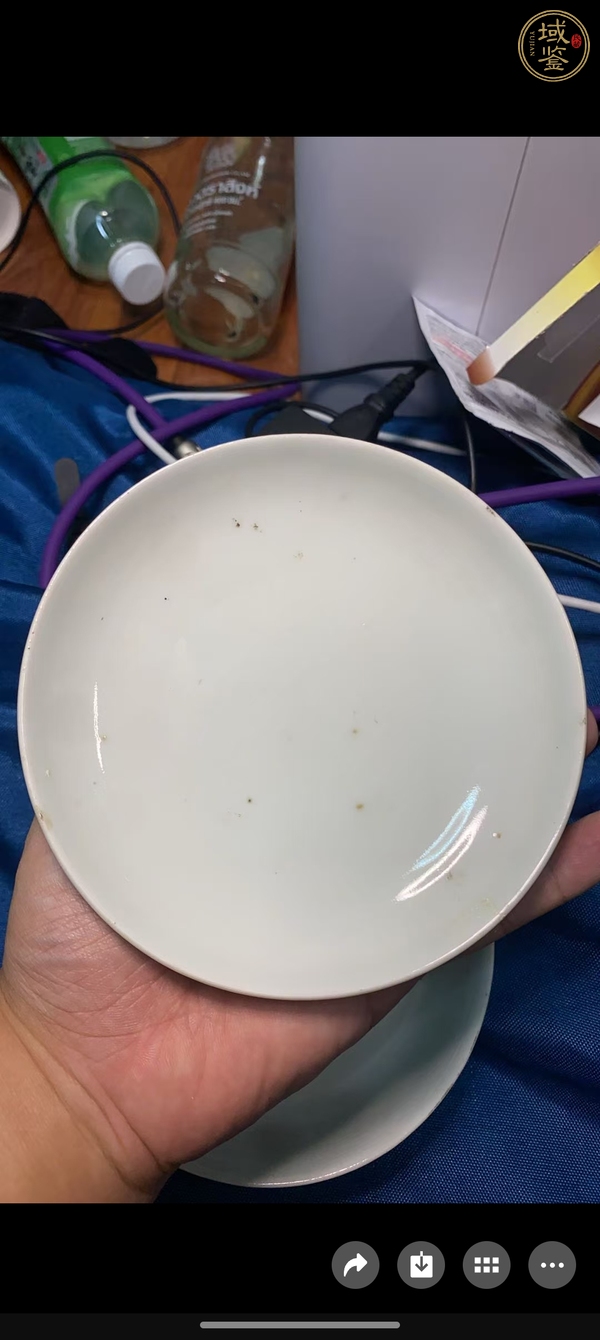 古玩陶瓷晚清青花詩文蓋碗真品鑒賞圖