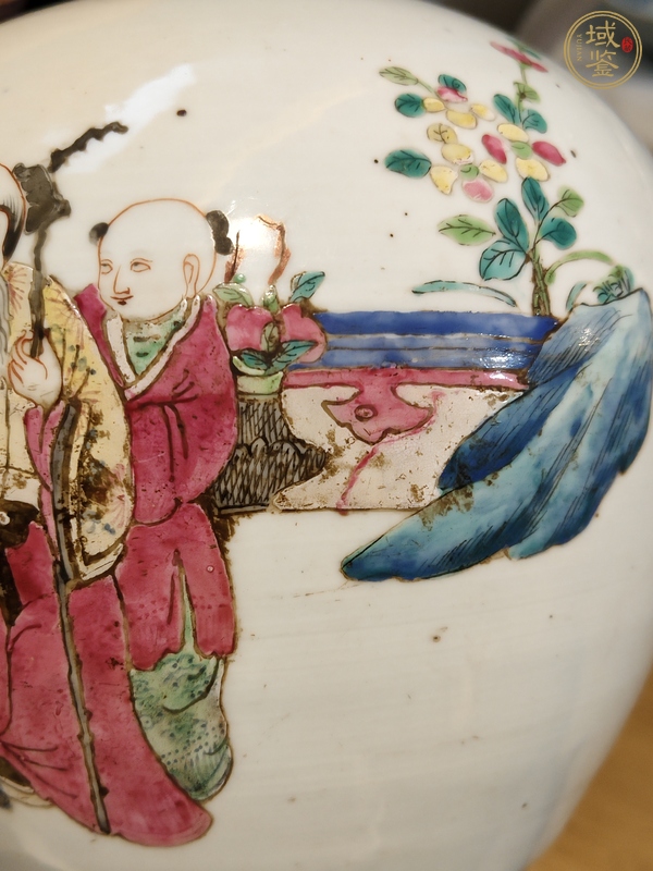 古玩陶瓷三星高照圖粉彩罐真品鑒賞圖