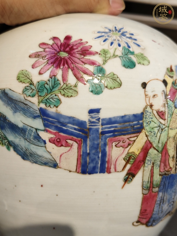 古玩陶瓷三星高照圖粉彩罐真品鑒賞圖