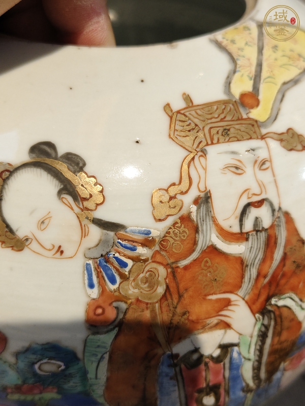 古玩陶瓷三星高照圖粉彩罐真品鑒賞圖