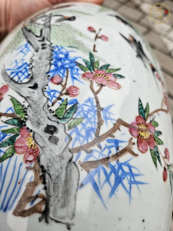 古玩陶瓷粉彩花鳥紋罐真品鑒賞圖
