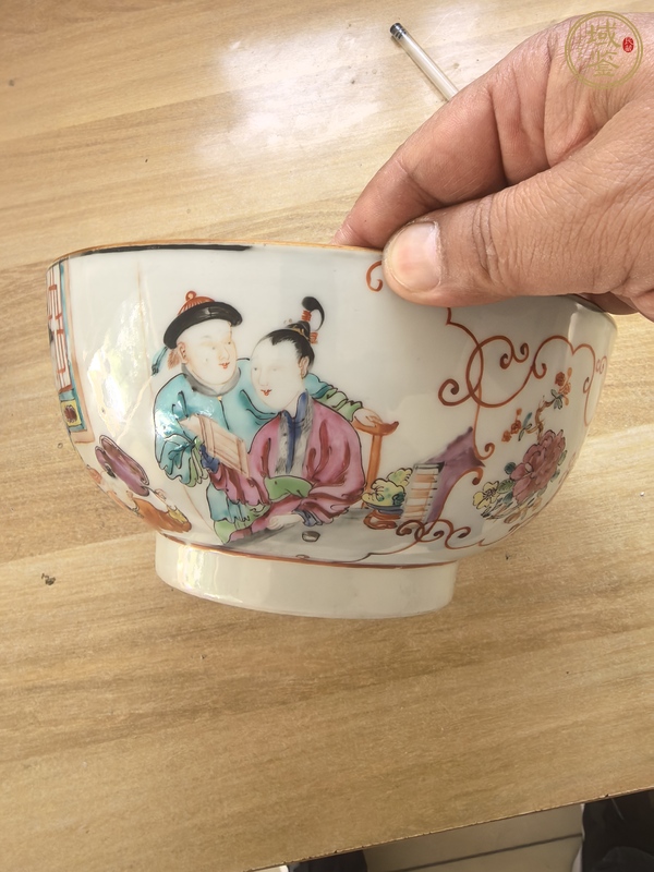 古玩陶瓷廣彩人物碗真品鑒賞圖