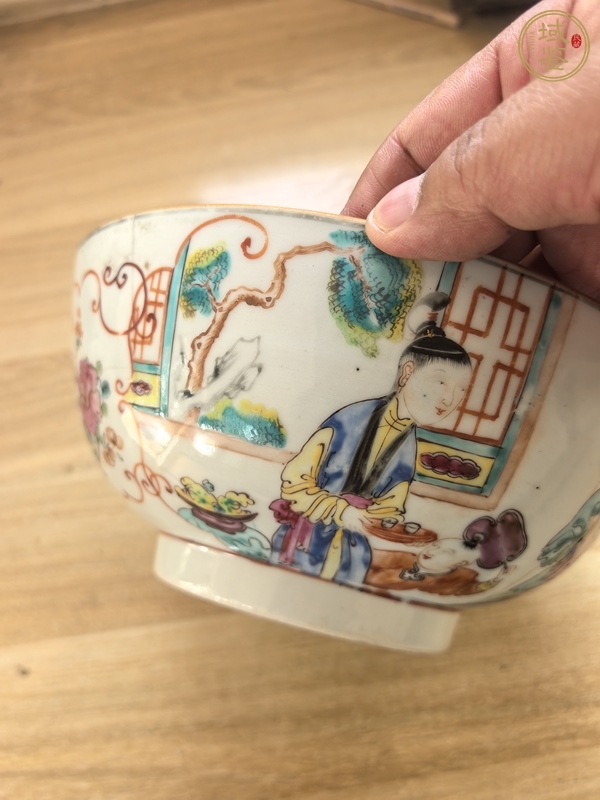 古玩陶瓷廣彩人物碗真品鑒賞圖