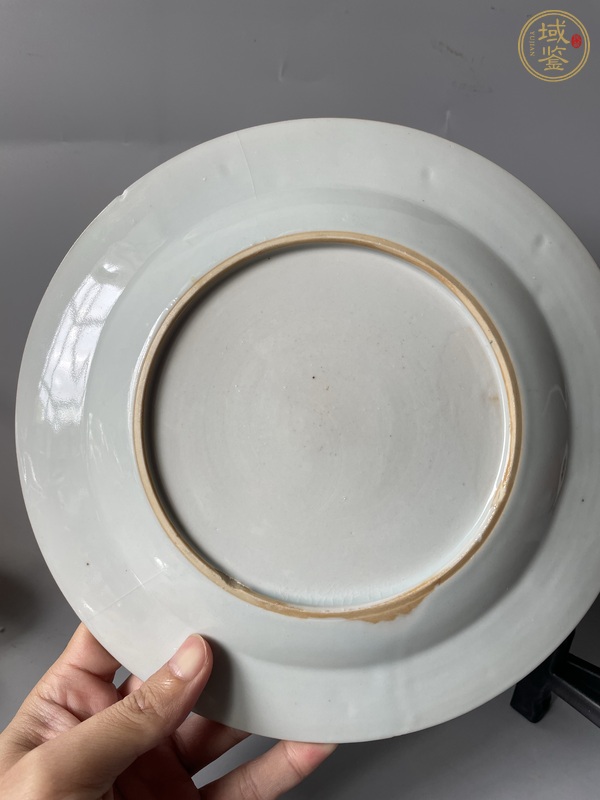 古玩陶瓷青花加彩漁家樂紋盤真品鑒賞圖