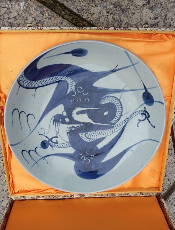 古玩轉賣清早期雍乾過墻龍大盤拍賣，當前價格1388元
