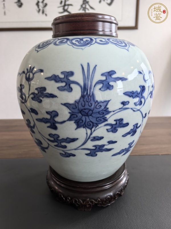 古玩陶瓷青花纏枝花卉紋罐真品鑒賞圖