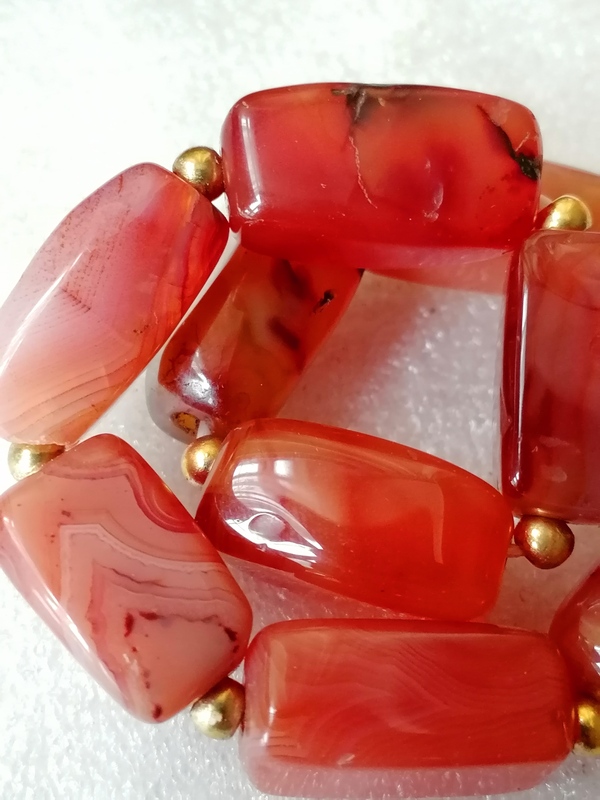 古玩玉器天然紅瑪瑙珠串拍賣，當前價格138元