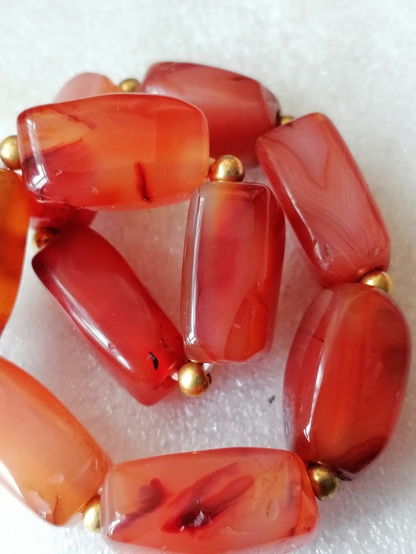 古玩玉器天然紅瑪瑙珠串拍賣，當前價格138元