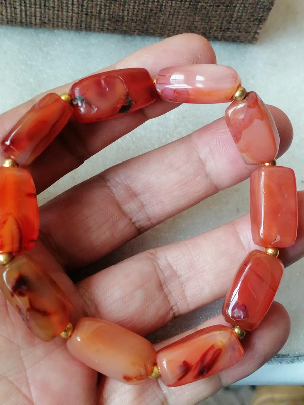 古玩玉器天然紅瑪瑙珠串拍賣，當前價格138元