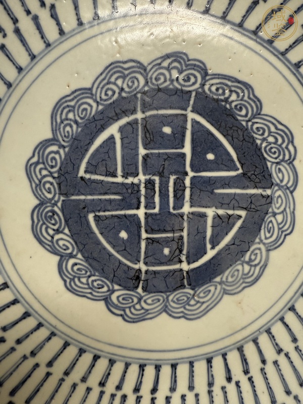古玩陶瓷青花壽字紋盤真品鑒賞圖