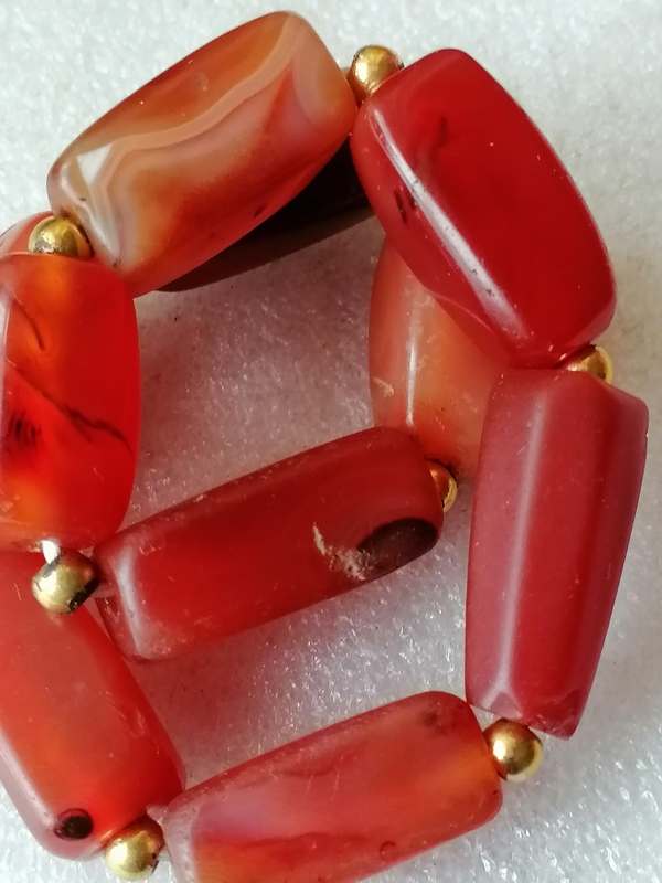 古玩玉器天然紅瑪瑙珠串拍賣，當(dāng)前價格138元