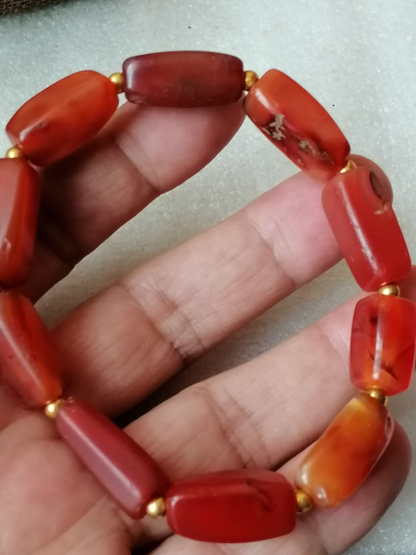 古玩玉器天然紅瑪瑙珠串拍賣，當(dāng)前價格138元