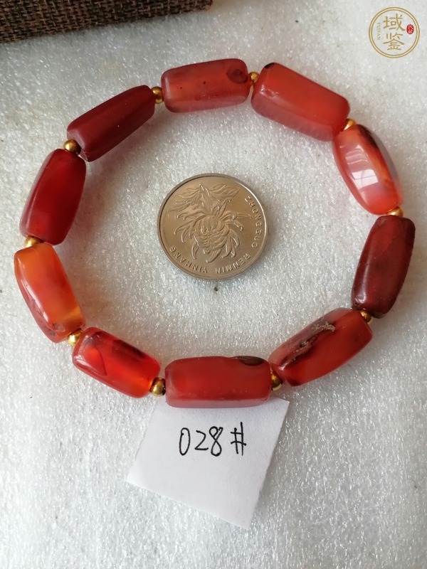 古玩玉器天然紅瑪瑙珠串真品鑒賞圖