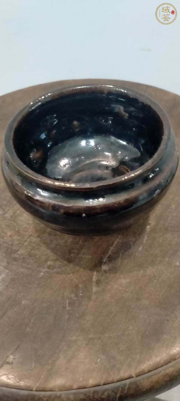古玩陶瓷褐釉陶胎缽式洗真品鑒賞圖