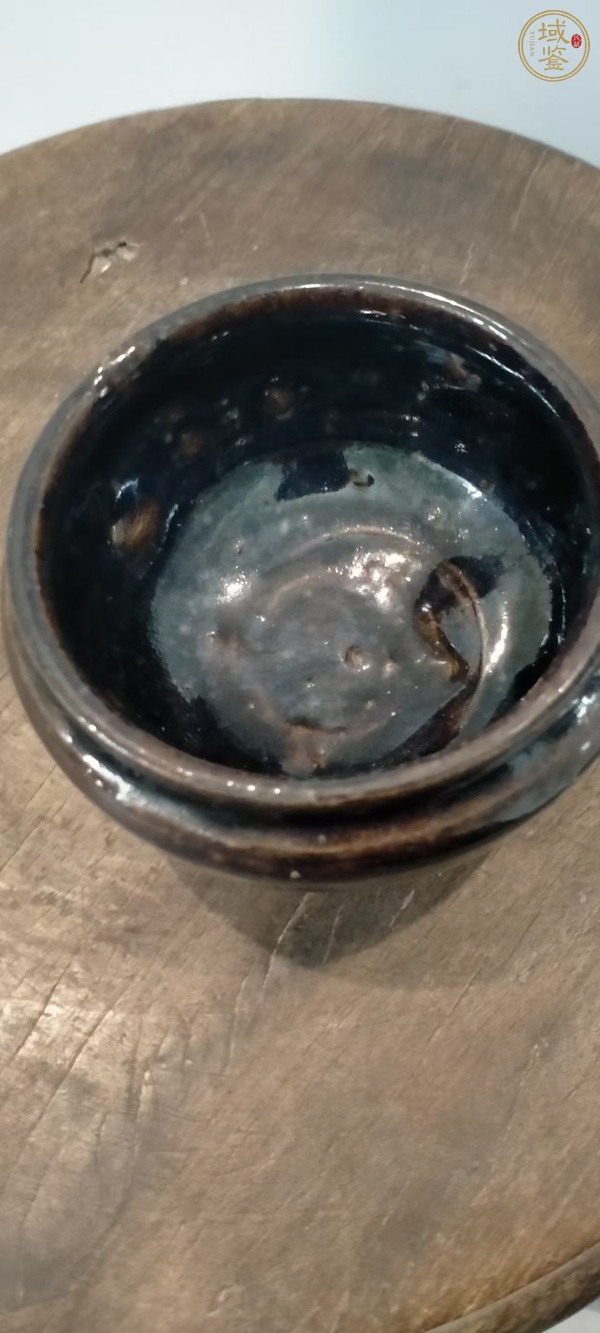 古玩陶瓷褐釉陶胎缽式洗真品鑒賞圖