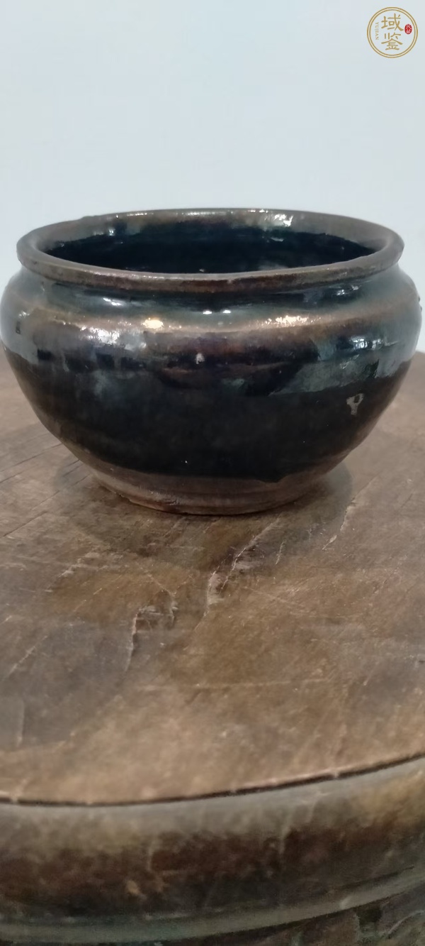古玩陶瓷褐釉陶胎缽式洗真品鑒賞圖