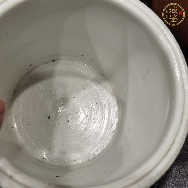 古玩陶瓷清代中期青花漁家樂筆筒真品鑒賞圖