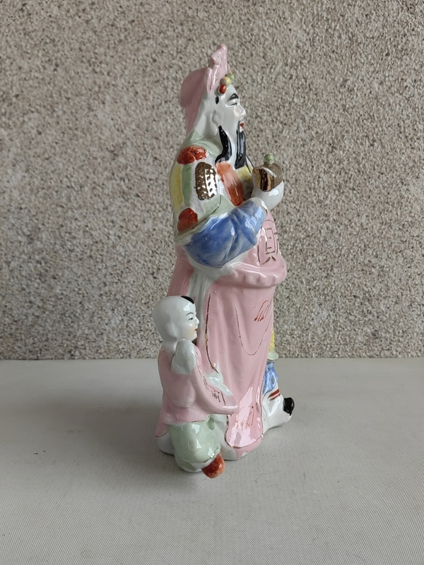 古玩陶瓷粉彩財神造像拍賣，當前價格398元