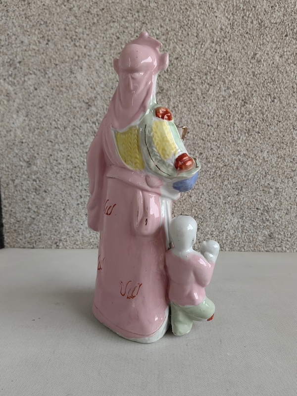 古玩陶瓷粉彩財神造像拍賣,當前價格398元