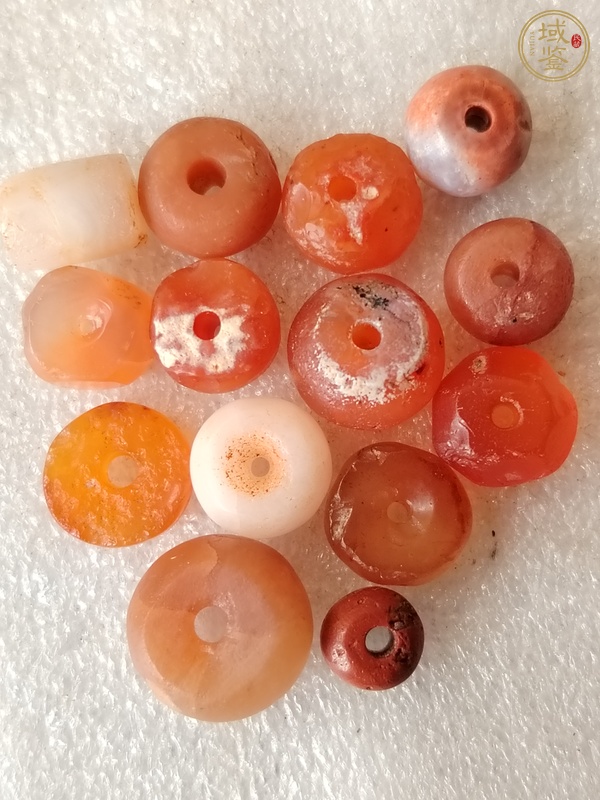 古玩玉器天然瑪瑙珠真品鑒賞圖